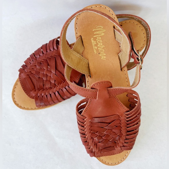 Macarena Collection Mexican Huarache Genuine Leather Boho Sandals Size 9 NWOT - Picture 2 of 6